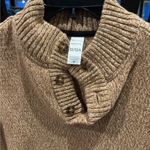Carter's Tan Knit Sweater with Button Collar
